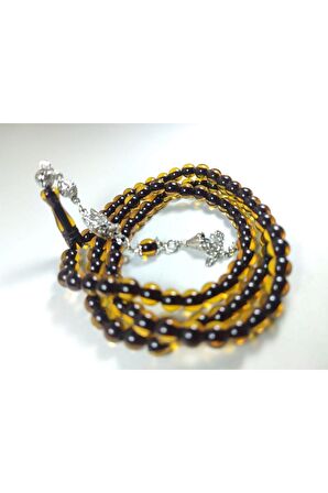 Kurt Başlı Alman Gümüş Püskül Kombinli Sıkma Kehribar No 2770