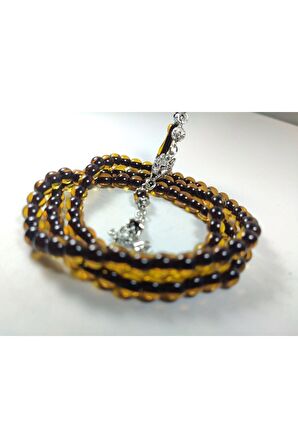 Kurt Başlı Alman Gümüş Püskül Kombinli Sıkma Kehribar No 2770