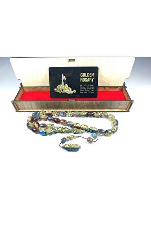 Uluslar Arası Sertifikalı 24k Yoğun Altın Parçacıklı Özel Kutulu Ateş-i Kehribar Sertifikalı