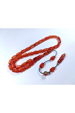 Mehmet Sancaktar Usta Işi Imzalı Sertifikalı Kalem Işçilikli Ateş Kehribar