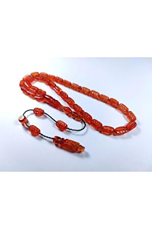 Mehmet Sancaktar Usta Işi Imzalı Sertifikalı Kalem Işçilikli Ateş Kehribar