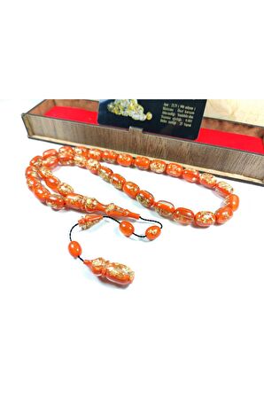 Uluslar Arası Sertifikalı 24k Yoğun Altın Parçacıklı Özel Kutulu Ateş-i Kehribar Sertifikalı