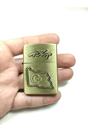 Işlemeli Ve Kabartmalı Zippo Tarzı Benzinli Çakmak