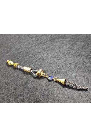 Usta Işçilikli Gümüş Kaplama Tesbih Püskülü