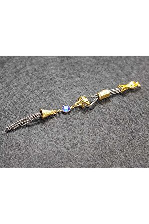 Usta Işçilikli Gümüş Kaplama Tesbih Püskülü