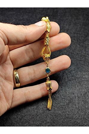 Usta Işçilikli Mineli Gümüş Kaplama Tesbih Püskülü