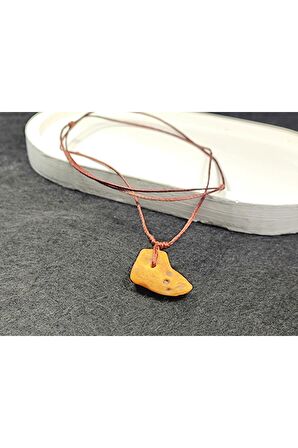 Doğal Ürün Sevenlere Stant Kombinli Doğal Damla Kaya Kehribar Kolye