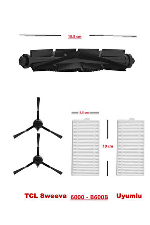 TCL Sweeva 6000 Mopsuz model no: B600B uyumlu yedek parça seti