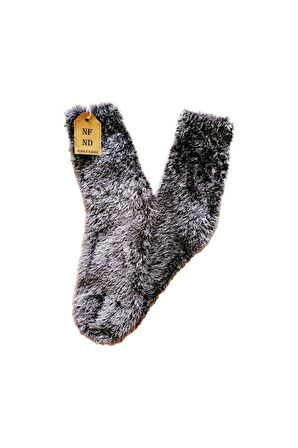 3 Çift Tüylü Kışlık Termal Patik Dikişsiz Çorap Erkek Kadın Ev-parti Çorabı Mavi Füme Sarı 36-41