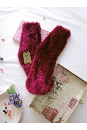 3 ÇİFT TÜYLÜ KIŞLIK TERMAL PATİK DİKİŞSİZ EV-PARTİ ÇORABI PEMBE SARI GÜLKURU 36-41.