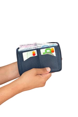 Premium Serisi Özel Kutulu Lüks Deri Dikey Fermuarlı Cüzdan Kemer Ve Kartlık Erkek Seti