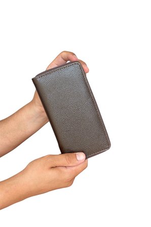 Premium Serisi Lüks Deri Dikey Fermuarlı Telefon Bölmeli Cüzdan Kemer Kartlık Ve Tesbih Erkek Seti