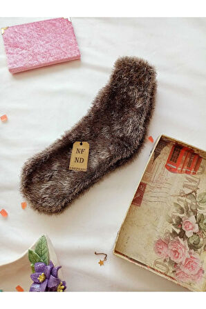 2 ÇİFT TÜYLÜ KIŞLIK TERMAL PATİK DİKİŞSİZ ÇORAP ERKEK KADIN EV-PARTİ ÇORABI SARI KAHVERENGİ 36-41.