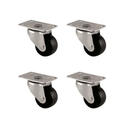 Teker Furç Tablalı Bilyalı 32Mm Siyah 4 Adet