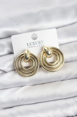 Kadın Küpe Gold Renk Pirinç Vintage