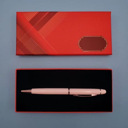 17 Cm Metal Kalem Kutulu Beyaz Tükenmez