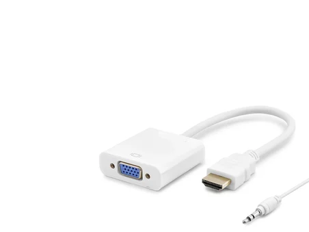 Hdmi To Vga Dişi Ses Çıkışlı Görüntü Dönüştürücü 1080P Beyaz B