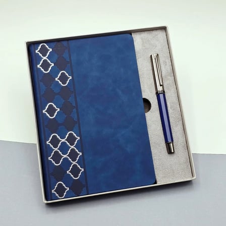 22 X 20 Cm Metal Gri Kalem Seti Tarihsiz Defter Ajanda