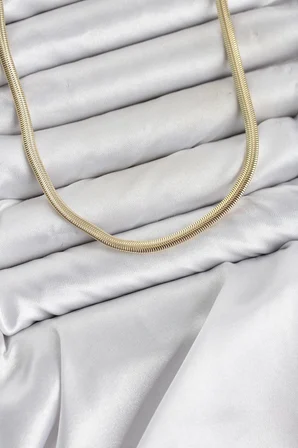 Kadın Kolye Cm Yassı Yılan Zincir Model 60 Cm