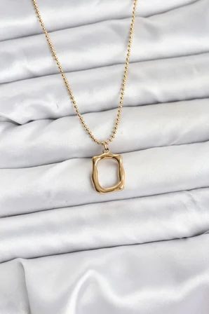 Kadın Kolye Çelik Zincir Gold Renk Model