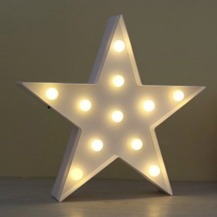 28X28 Cm 2 Adet Led Işıklı Beyaz Yıldız Gece Lambası