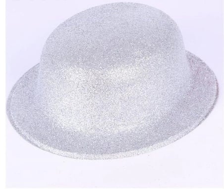 26 X 10 Cm Gümüş Renk Yuvarlak Simli Plastik Parti Şapkası