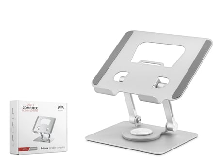 Kompakt Metal Tablet Ve Laptop Standı 360 Derece Dönebilir - Gümüş