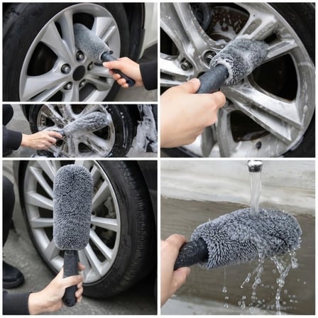 Ergonomik Yumuşak Mikrofiber Jant Temizleme Fırçası 30 Cm