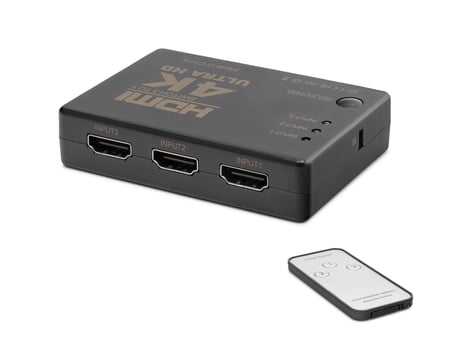 Kumandalı Hdmi Switch 4K 3 Giriş 1 Çıkış Siyah