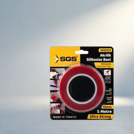 Çift Taraflı Vhb Akrilik Silikonize Bant 15Mm X 5 Yards