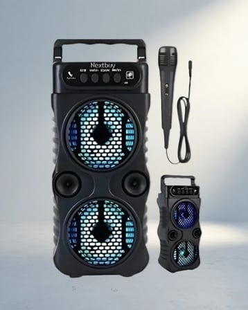 Taşınabilir Bluetooth Hoparlör 1200 Mah Led Işıklı Fm Radyo