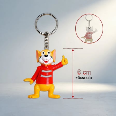 Eğlenceli Sevimli Fare Figürlü Anahtarlık 6 Cm Günlük Kullanım İçin