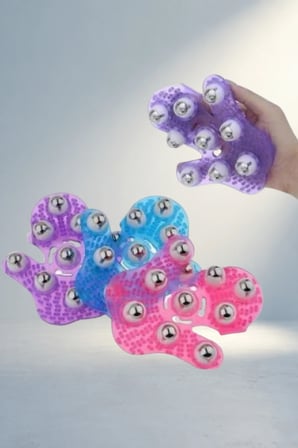 Ergonomik Bilyeli Masaj Eldiveni 9 Adet Metal Bilye Ile