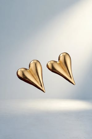 Şık Gold Renk Kalp Kolye Takı