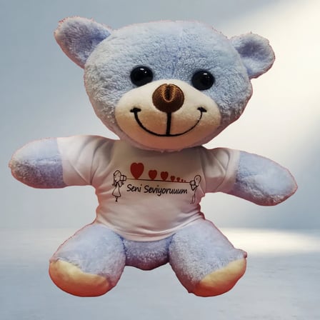 Sevimli Peluş Kalp Motifli Hediye Seçeneği