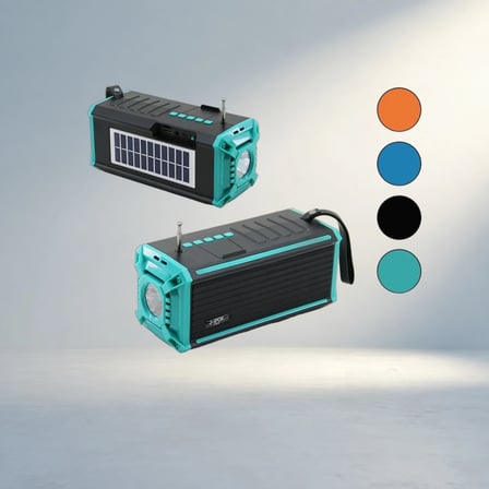 Bluetooth Fm Radyo Ve Mp3 Çalar Solar Panel Fenerli Usb Şarjlı