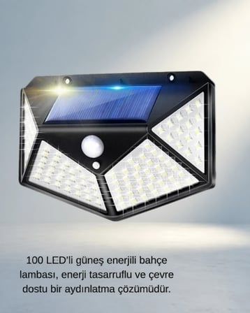 Enerji Tasarruflu 100 Led Bahçe Lambası - Suya Dayanıklı Ve Geniş Açılı Işık