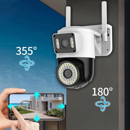 Çift Lensli Dış Mekan Wi-Fi Güvenlik Kamerası 8Mp Ultra Hd