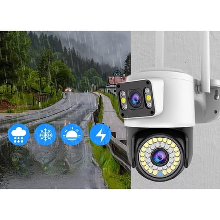 Çift Lensli Dış Mekan Wi-Fi Güvenlik Kamerası 8Mp Ultra Hd