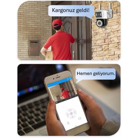Çift Lensli Dış Mekan Wi-Fi Güvenlik Kamerası 8Mp Ultra Hd