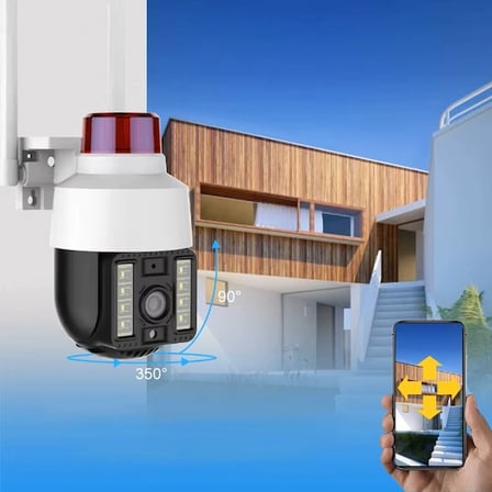 3Mp Hd Görüntülü Alarm Destekli Dış Alan Kamera Ip66 Su Geçirmez Güvenlik Sistemi