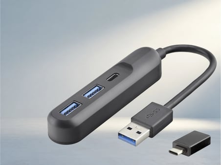 Kompakt Usb Hub Siyah Bilgisayar Ve Mobil Cihazlar Için