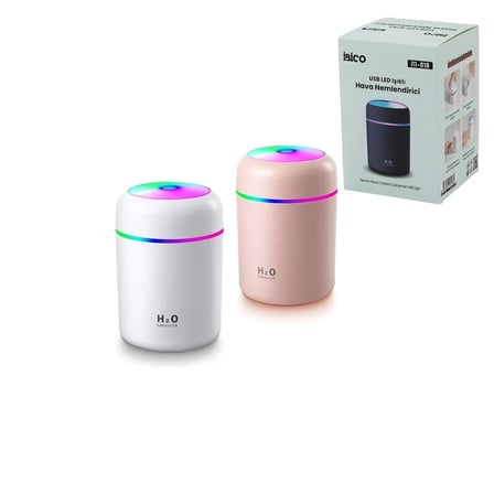 Mini Usb Şarjlı Işıklı Hava Nemlendirici 300Ml Buhar Makinesi