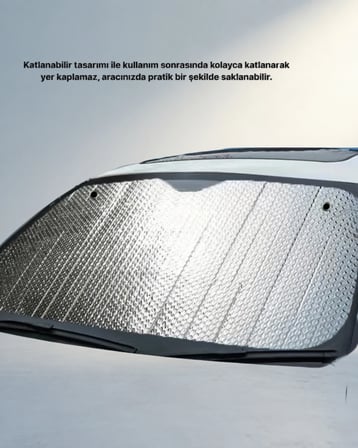 Katlanabilir Otomobil Güneşliği Süngerli Isı Yalıtımı