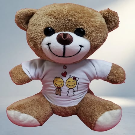 Sevimli Gelin Damat Tişört Tasarımı Peluş