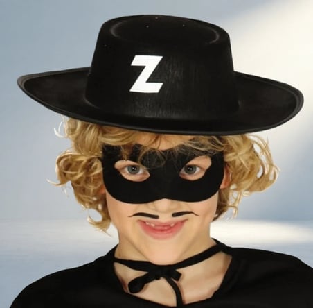 Eğlenceli Zorro Şapkası Ve Maskesi Çocuklar İçin