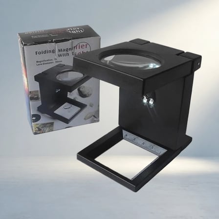 Led Işıklı Katlanır Büyüteç Masaüstü Kullanım İçin