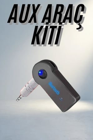 Kablosuz Bluetooth Aux Araç Kiti 3.5Mm Uyumlu Siyah