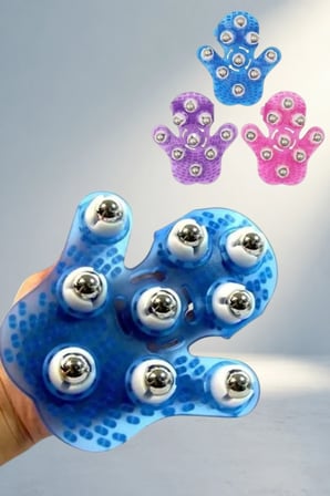 Ergonomik El Şeklinde Masaj Eldiveni 9 Bilyeli Rahatlatıcı