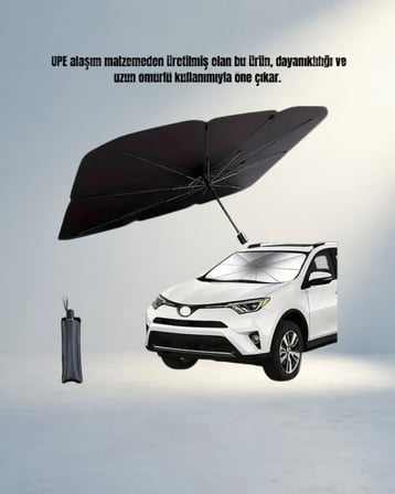 Pratik Katlanabilir Oto Güneşlik 125X65 Cm Sedan Suv Uyumlu